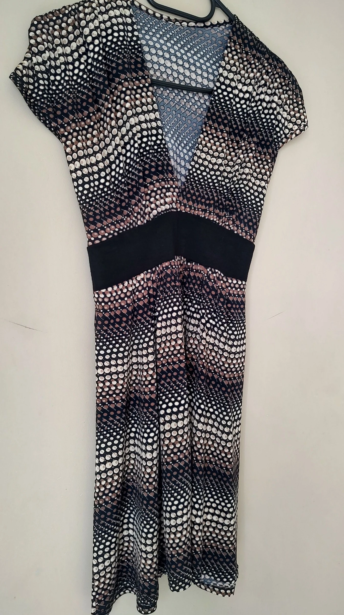 Beige bruine polka dot zomerjurk - 38/M – photo 4